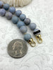 Image of Peruvian Pale Grey/Purple Opal Hand Knotted Necklace, 17" Long, Round Stones, Approx 10mm with Gold Finished Ends, Candy Necklace,Fast Ship