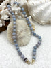 Image of Peruvian Pale Grey/Purple Opal Hand Knotted Necklace, 17" Long, Round Stones, Approx 10mm with Gold Finished Ends, Candy Necklace,Fast Ship