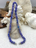 Image of Peruvian Deep Purple Opal Hand Knotted Necklace,17" Long, Rondelle Stones 8mmx5mm,Gold Matte Gold, or Rhodium Caps,Candy Necklace,Fast Ship