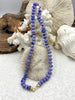Image of Peruvian Deep Purple Opal Hand Knotted Necklace,17" Long, Rondelle Stones 8mmx5mm,Gold Matte Gold, or Rhodium Caps,Candy Necklace,Fast Ship