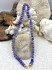 Image of Peruvian Deep Purple Opal Hand Knotted Necklace,17" Long, Rondelle Stones 8mmx5mm,Gold Matte Gold, or Rhodium Caps,Candy Necklace,Fast Ship
