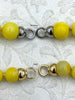 Image of Peruvian Yellow Opal Hand Knotted Necklace, 17" Long, Round Stones, 8mm with Gold or Rhodium Finished Ends, Candy Necklace, Fast Ship