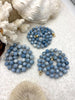 Image of Peruvian Pale Blue Opal Hand Knotted Necklace, 17" Long, Round Stones 10mm Gold, Matte Gold, Rhodium Finished Ends, Candy Necklace,Fast Ship