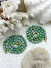 Image of Peruvian Green Opal Hand Knotted Necklace, 17" Long, Round Stones 8mm with Gold or Matte Gold Finished Ends, Candy Necklace, Fast Ship