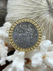 Image of ITALIA Coin Pendant, Silver Coin Pendant, Italian 1 Lira Coin, 3 Bezel Colors, Coin Bezel, Art Deco Coin, Replica Coin,Brass Coin,Fast Ship