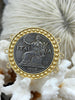 Image of ITALIA Coin Pendant, Silver Coin Pendant, Italian 1 Lira Coin, 3 Bezel Colors, Coin Bezel, Art Deco Coin, Replica Coin,Brass Coin,Fast Ship