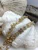 Image of Mixed Link Zinc Alloy Cable Chain with Clear Crystals, by the foot. Gold Plated Zinc Alloy Chain with Clear Crystals, Fast ship