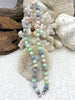 Image of Peruvian Colorful Pastel Opal Hand Knotted Necklace, 17",Round Stones 8mm, Gold, Matte Gold, Rhodium Finished Ends, Candy Necklace,Fast Ship
