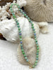 Image of Peruvian Green Opal Hand Knotted Necklace, 17" Long, Round Stones 8mm with Gold or Matte Gold Finished Ends, Candy Necklace, Fast Ship