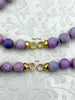 Image of Peruvian Purple Mixed Opal Hand Knotted Necklace, 17", Round Stones 9mm, Gold or Matte Gold Caps, Candy Necklace, Genuine Opal, Fast Ship