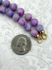 Image of Peruvian Purple Mixed Opal Hand Knotted Necklace, 17", Round Stones 9mm, Gold or Matte Gold Caps, Candy Necklace, Genuine Opal, Fast Ship