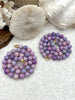 Image of Peruvian Purple Mixed Opal Hand Knotted Necklace, 17", Round Stones 9mm, Gold or Matte Gold Caps, Candy Necklace, Genuine Opal, Fast Ship