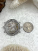 Image of ITALIA Coin Pendant, Silver Coin Pendant, Italian 1 Lira Coin, 3 Bezel Colors, Coin Bezel, Art Deco Coin, Replica Coin,Brass Coin,Fast Ship