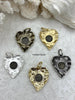 Image of Replica Coin Pendant with Heart Shaped Textured Bezel, 5 bezel colors,Matte Gold, Gold, Burnished Silver, Bronze, and Matte Silver,Fast Ship