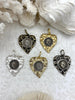 Image of Replica Coin Pendant with Heart Shaped Textured Bezel, 5 bezel colors,Matte Gold, Gold, Burnished Silver, Bronze, and Matte Silver,Fast Ship