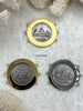 Image of Italian Coin Pendant, Burnished Silver Coin Pendant, Italian 10 Centesimi Coin, 3 Bezel Colors, Italian Replica Brass Coin, Fast Ship
