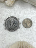 Image of Italian Coin Pendant, Burnished Silver Coin Pendant, Italian 10 Centesimi Coin, 3 Bezel Colors, Italian Replica Brass Coin, Fast Ship