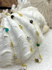 Image of Gold plated Agate Rosary Chains, Gold Plated Brass Chain, Multicolor Beaded Chains, Colorful Chains, Sold By the Foot, Fast Ship