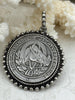 Image of Silver Horse coin, Horse Pendant with Textured Bezel, 4 Bezel Finishes, Brass coin, Zinc Alloy Bezel with Jump Ring, Fast Ship