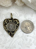 Image of Replica Coin Pendant with Heart Shaped Textured Bezel, 5 bezel colors,Matte Gold, Gold, Burnished Silver, Bronze, and Matte Silver,Fast Ship