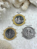 Image of Italian Coin Pendant, Burnished Silver Coin Pendant, Italian 10 Centesimi Coin, 3 Bezel Colors, Italian Replica Brass Coin, Fast Ship
