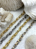 Image of Textured Cable Chain, by The Foot. Link size 11.5mm x 8.5mm x 3mm, 4 Styles, Cast Zinc Alloy Chain Choose from Drop Down Menu Fast ship