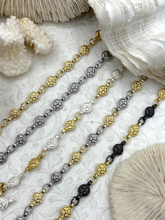 Textured Cable Chain, by The Foot. Link size 8.5mm, 5 Styles, Cast Zinc Alloy Chain Choose from Drop Down Menu Fast ship