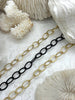 Image of Brass Medium Cable Chain Oval sold by the foot. 12mm x 8mm oval. Electroplated brass, 3 finishes Fast ship