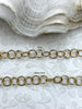 Image of Brass Cable Rolo Chain Round sold by the foot. 8mm. Small Size Rolo Chain Electroplated, Matte Gold or Gold. Fast ship