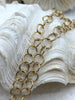 Image of Brass Cable Rolo Chain Round sold by the foot. 8mm. Small Size Rolo Chain Electroplated, Matte Gold or Gold. Fast ship