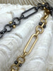 Image of Mixed Link Mixed Metal Cable Chain, by the foot. Lg Link 22mm x 6mm, Sm links 8mm round and 7mm,Electroplated Base Metal, 4 styles,Fast ship