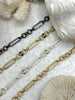 Image of Mixed Link Mixed Metal Cable Chain, by the foot. Lg Link 22mm x 6mm, Sm links 8mm round and 7mm,Electroplated Base Metal, 4 styles,Fast ship
