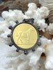 Image of Gold Horse Coin, Gunmetal Bezel, 40mm Coin Pendant, French Pendant, French Coin, Gold Coin, French Coin, Fast Ship