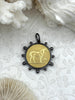 Image of Gold Horse Coin, Gunmetal Bezel, 40mm Coin Pendant, French Pendant, French Coin, Gold Coin, French Coin, Fast Ship