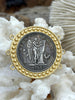 Image of REGNE Burnished Silver Coin, 3 Bezel Colors, French Reproduction Coin, Plated Brass and Zinc Alloy, French Art Deco Coin, Fast Ship