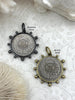 Image of French Coin Pendant, French Union Horticole De Dison, Replica Coin with Bezel, French Medal, French Medallion Art Deco Coin, Fast Ship