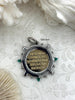 Image of Le Monde Coin Pendant/French Angel Replica Coin, French Coin Pendant, Angel Coin, Emerald CZ Spike/Round Blue crystal Accents Fast Ship