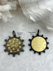 Image of L'abielle Bee Coin Pendant, French Bee Coin with Bezel, Bee Pendant, Gold Coin, 2 bezel colors, Fleur De Lis Coin, Fast Ship