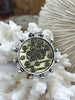 Image of L'abielle Bee Coin Pendant, French Bee Coin with Bezel, Bee Pendant, Silver or Bronze Coin, 2 bezel colors, Fleur De Lis Coin, Fast Ship