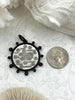 Image of L'abielle Bee Coin Pendant, French Bee Coin with Bezel, Bee Pendant, Silver or Bronze Coin, 2 bezel colors, Fleur De Lis Coin, Fast Ship