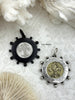 Image of L'abielle Bee Coin Pendant, French Bee Coin with Bezel, Bee Pendant, Silver or Bronze Coin, 2 bezel colors, Fleur De Lis Coin, Fast Ship