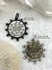 Image of L'abielle Bee Coin Pendant, French Bee Coin with Bezel, Bee Pendant, Silver or Bronze Coin, 2 bezel colors, Fleur De Lis Coin, Fast Ship