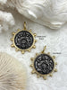 Image of French Coin Pendant, French Angel Life Insurance Replica Coin, Burnished Silver Coin, 2 bezel colors, French Art Deco Coin, Fast Ship