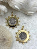 Image of French Coin Pendant, French Union Horticole De Dison, Replica Coin with Bezel, French Medal, French Medallion Art Deco Coin, Fast Ship