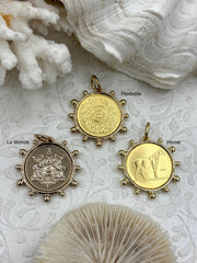 French Horticole De Dison, Le Monde and Horse Pendant, Horse Coin, French Pendant, French Coin, Gold Coin, French Coin, Fast Ship
