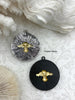 Image of Bumble Bee Pendant with CZ, Round Bee Charm, Bumble Bee Charm, Mixed Metal Bumble Bee, 2 Styles, Zinc Alloy, Cubic Zirconia, Fast Ship
