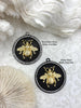 Image of Bumble Bee Pendant with CZ, Round Bee Charm, Bumble Bee Charm, Mixed Metal Bumble Bee, 2 Styles, Zinc Alloy, Cubic Zirconia, Fast Ship