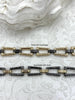 Image of Mixed Metal Textured Cable Chain, by the foot. Lg Link 16mm x 11mm Sm link 10mm x 3mm, Electroplated Zinc Alloy, 2 styles, Fast ship