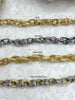 Image of Textured Cable Chain, by The Foot. Link size 11.5mm x 8.5mm x 3mm, 4 Styles, Cast Zinc Alloy Chain Choose from Drop Down Menu Fast ship