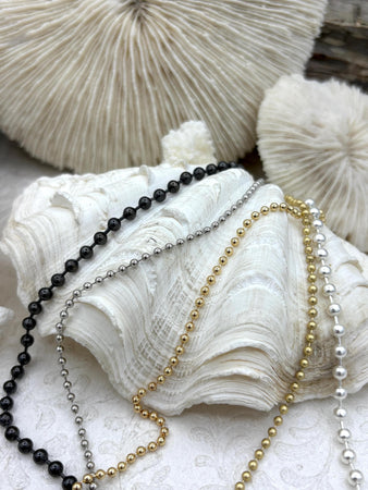 Ball Chain Brass High Quality, 2 Sizes 2.3mm or 4mm, 5 Finishes, 2 Connectors Included Per 2 Feet, Chain Sold by the Foot, Fast Ship